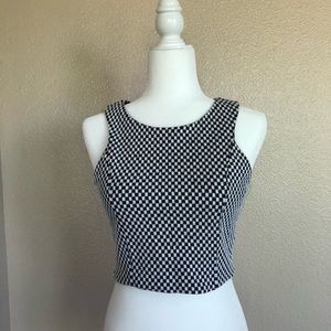 Black and white checkered top